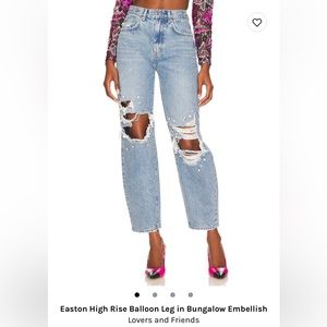 Revolve Lovers and Friends EASTON HIGH RISE BALLOON LEG Jeans Denim - NYE Bridal